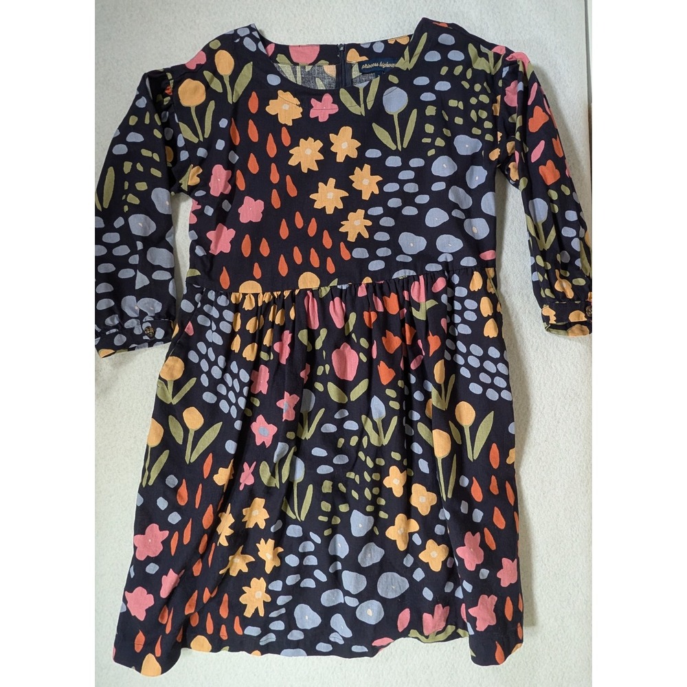 Princess Highway Floral Linen Cotton Smock Dress Navy Blue PGFR097 Womens 8